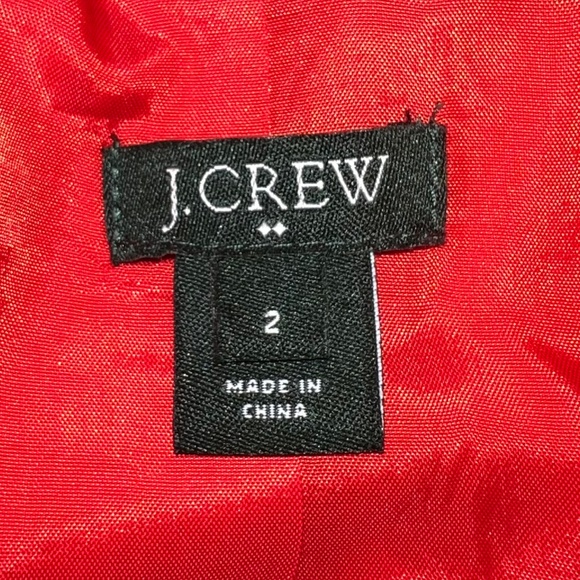 J.Crew Size 2 Red Suiting Two Button Jacket/Blazer with Leather Button - Picture 8 of 16